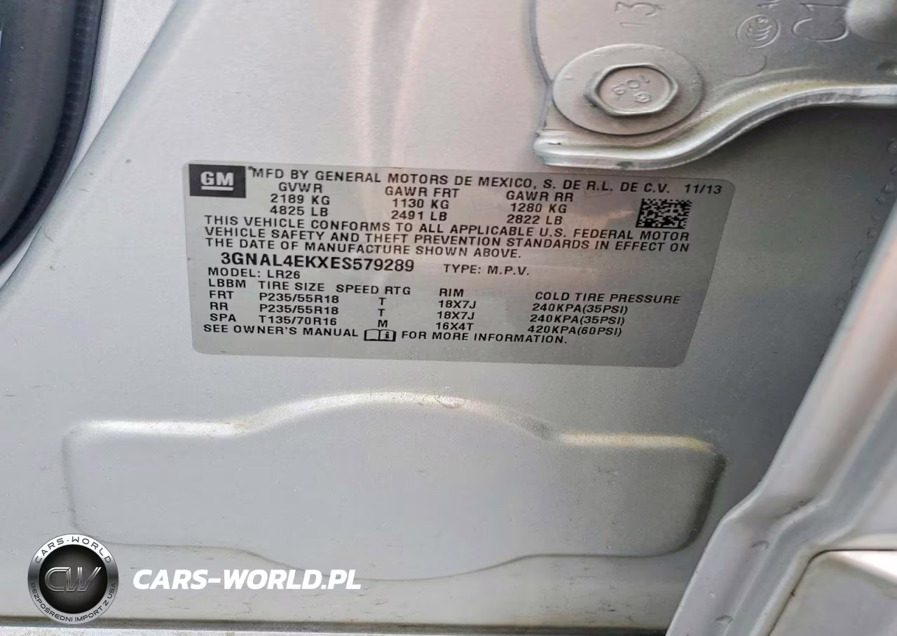 2014 Chevrolet Captiva Ltz VIN:3GNAL4EKXES579289 - 13