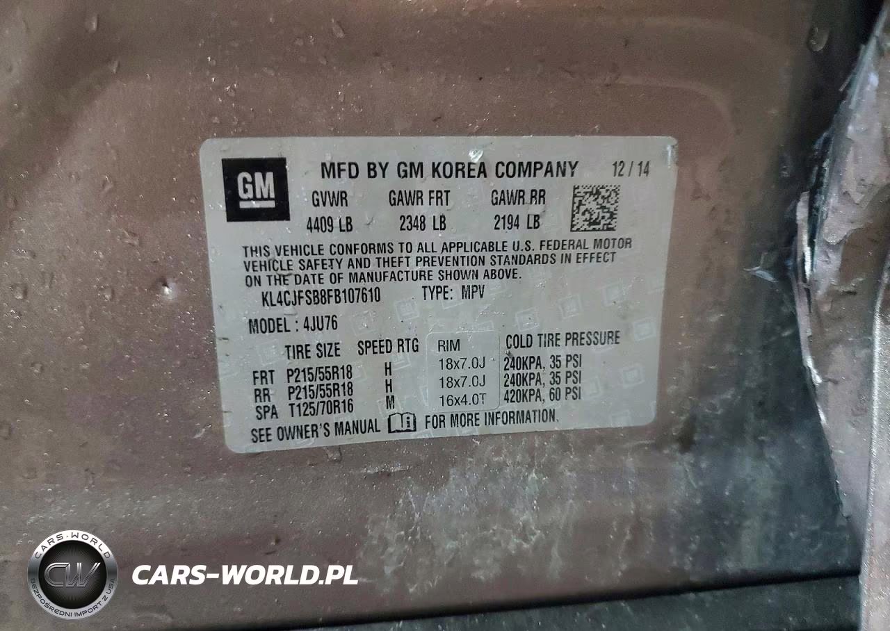 2015 Buick Encore Convenience VIN:KL4CJFSB8FB107610 - 13