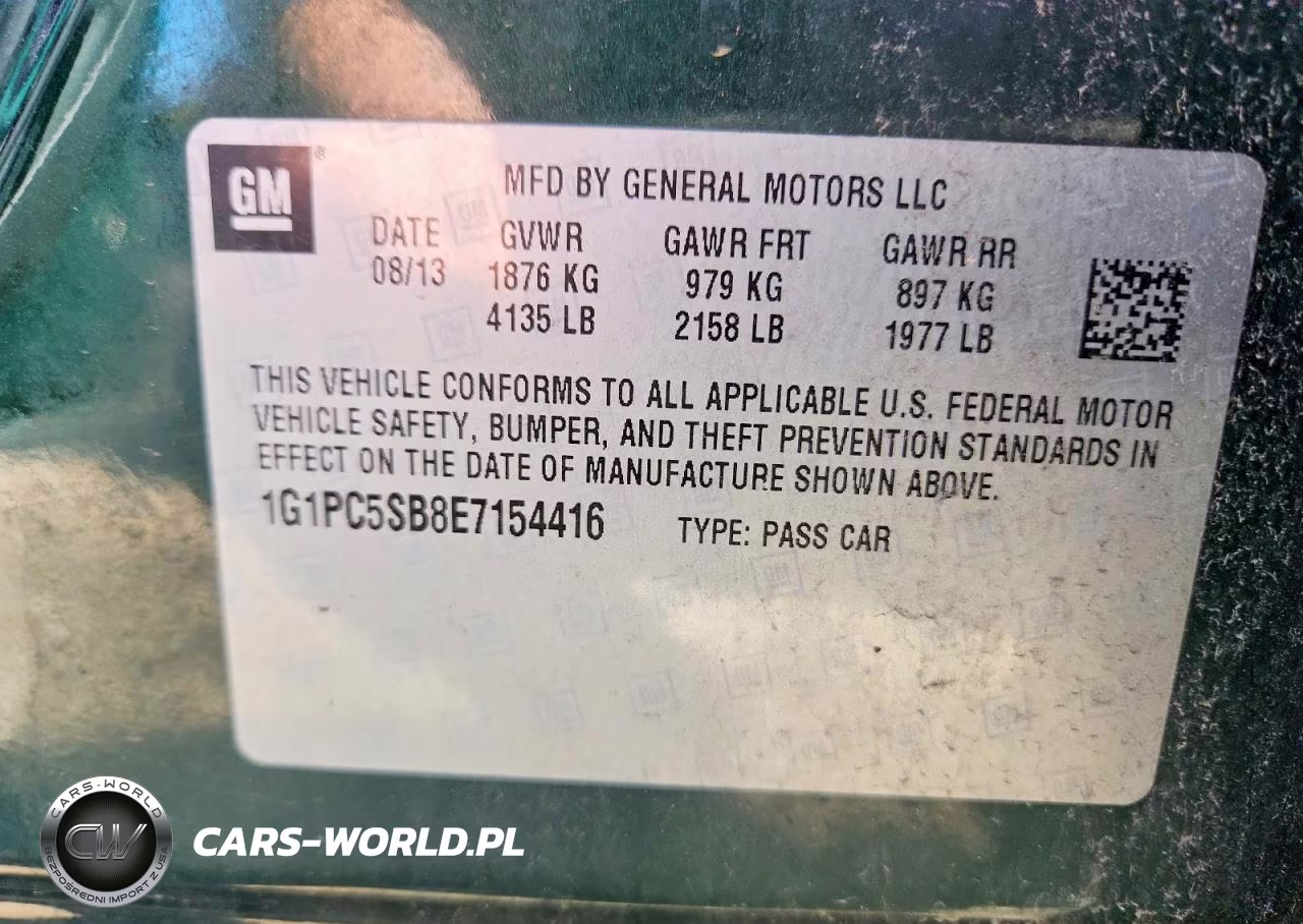 2014 Chevrolet Cruze Lt VIN:1G1PC5SB8E7154416 - 12