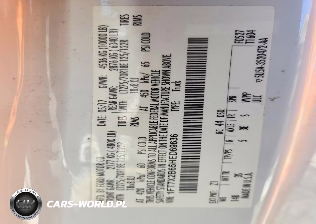 2017 Ford F250 Super Duty VIN:1FT7X2B65HED69636 - 12