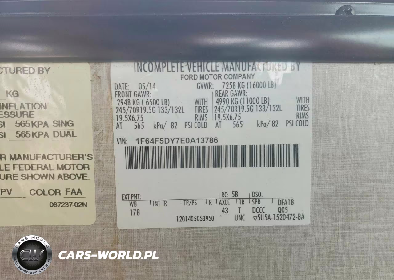 2014 Ford F53 - Rv VIN:1F64F5DY7E0A13786 - 10