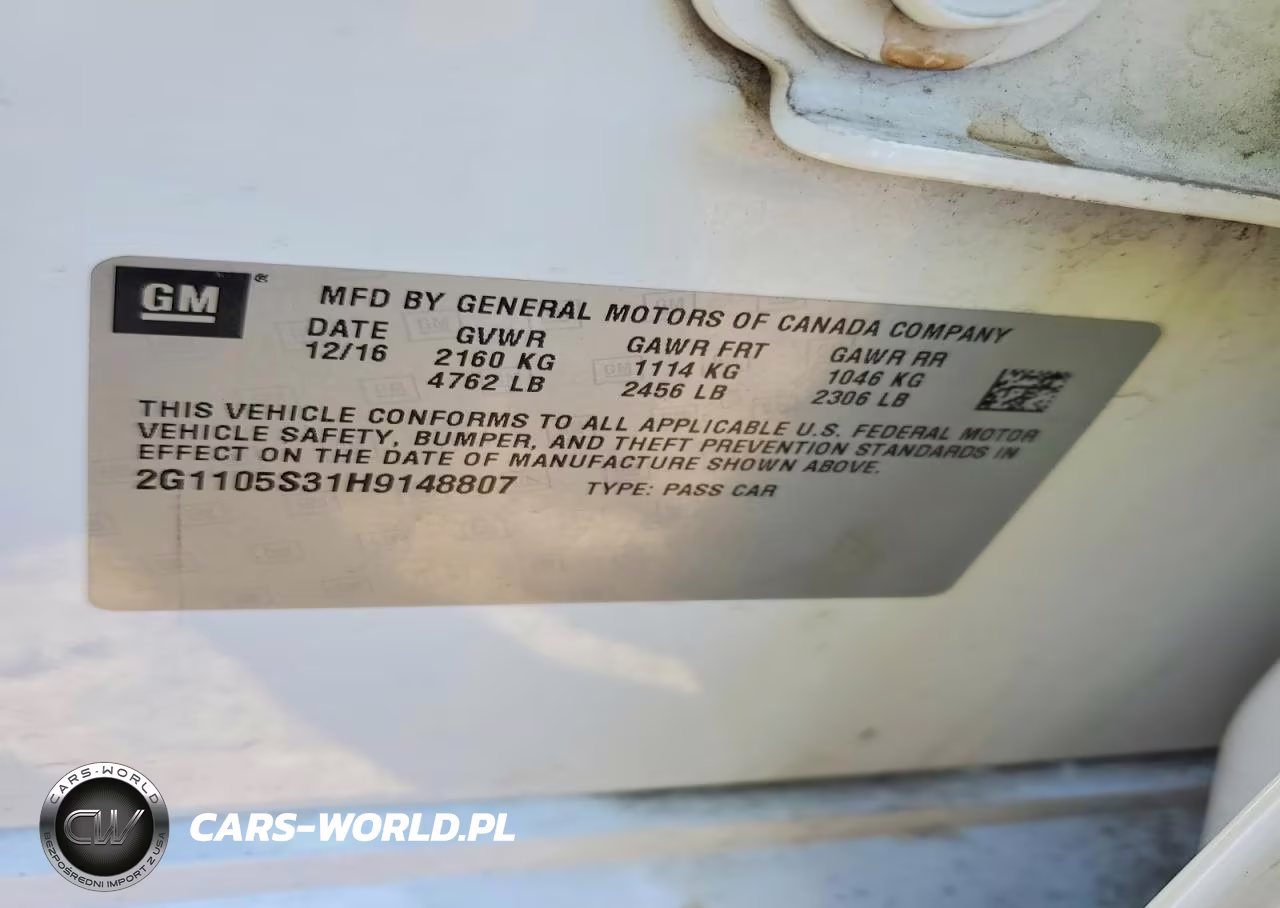 2017 Chevrolet Impala Lt VIN:2G1105S31H9148807 - 12