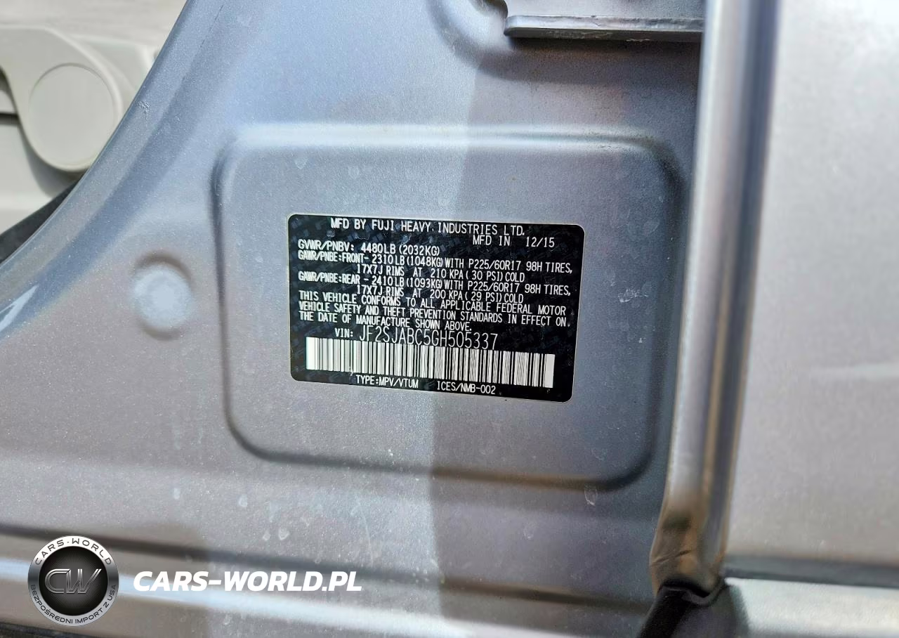 2016 Subaru Forester 2.5I VIN:JF2SJABC5GH505337 - 13