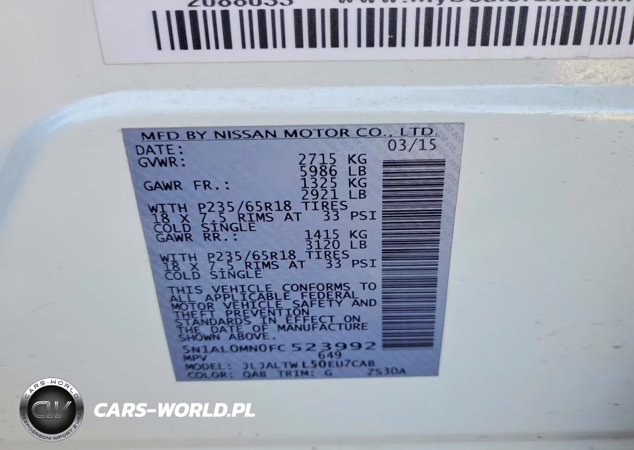 2015 Infiniti Qx60 Base VIN:5N1AL0MN0FC523992 - 14