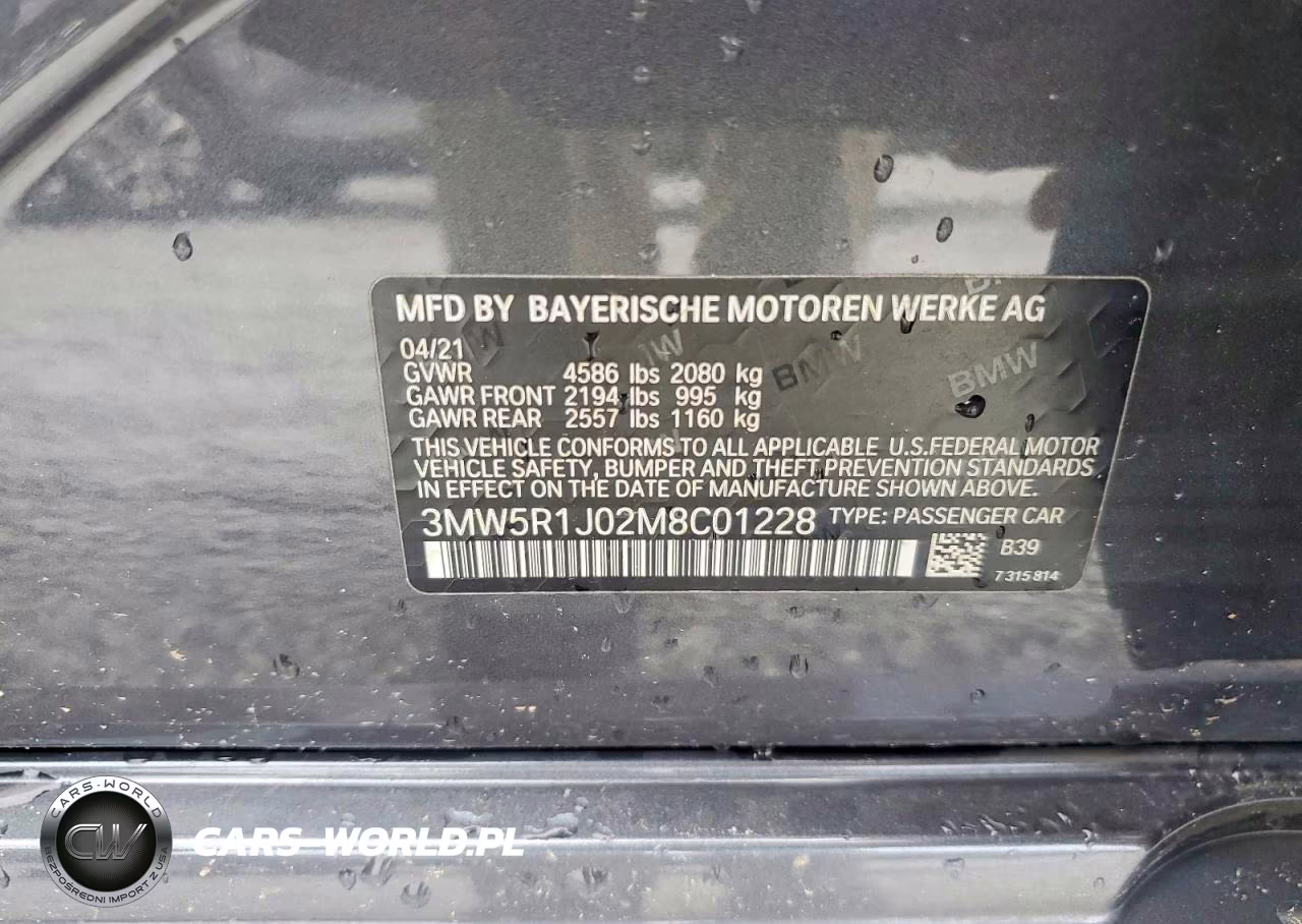 2021 BMW 330I VIN:3MW5R1J02M8C01228 - 12