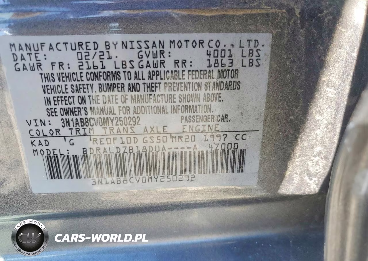 2021 Niss Sentra VIN:3N1AB8CV0MY250292 - 12