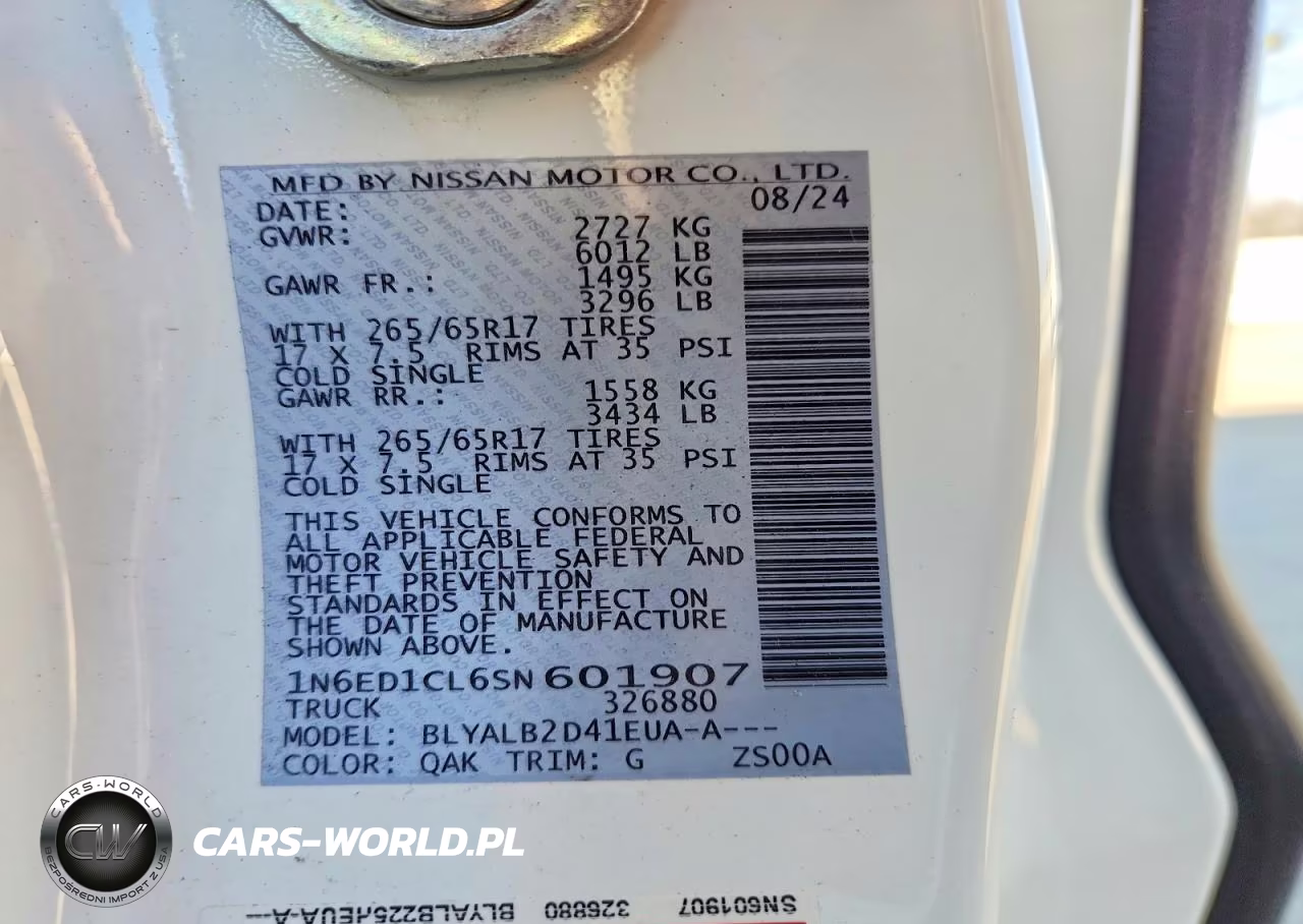 2025 Nissan Frontier Sv VIN:1N6ED1CL6SN601907 - 13