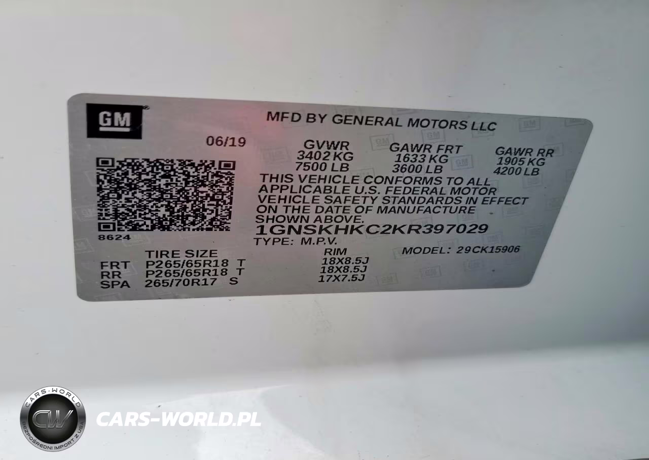 2019 Chevrolet Suburban K1500 Lt VIN:1GNSKHKC2KR397029 - 14