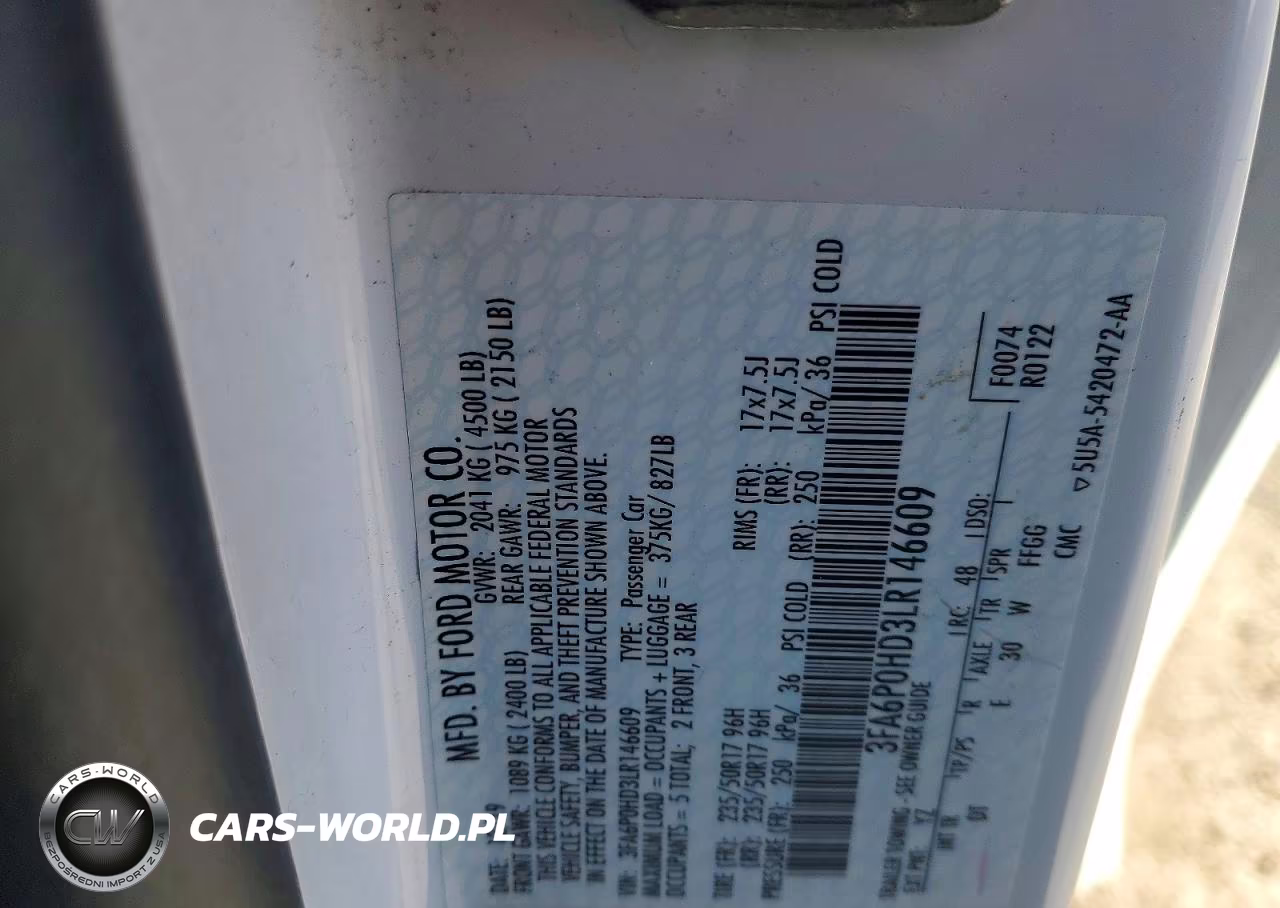 2020 Ford Fusion Se VIN:3FA6P0HD3LR146609 - 13