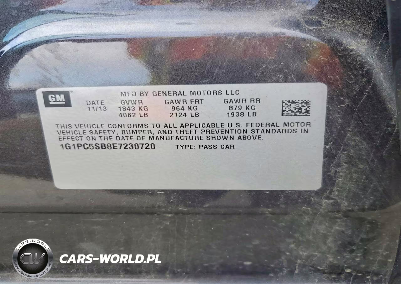 2014 Chevrolet Cruze 4D 2Ls VIN:1G1PC5SB8E7230720 - 12