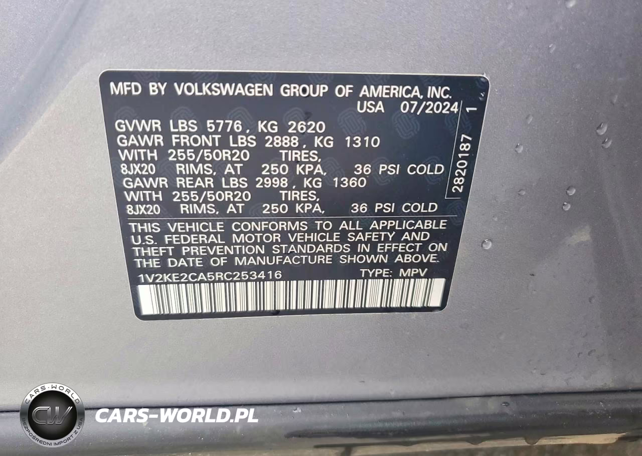 2024 Volkswagen Atlas Cross Sport Se VIN:1V2KE2CA5RC253416 - 13