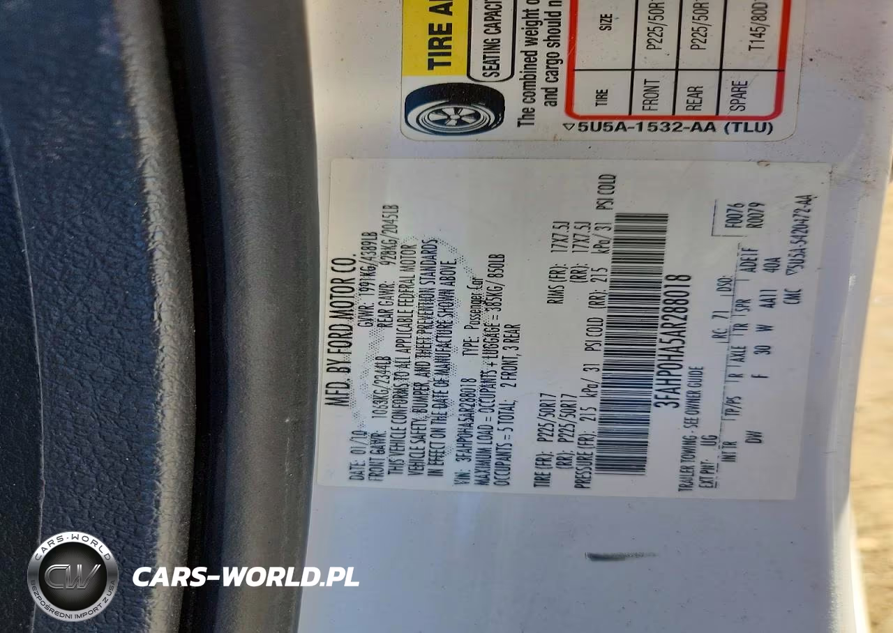 2010 Ford Fusion Se VIN:3FAHP0HA5AR288018 - 12
