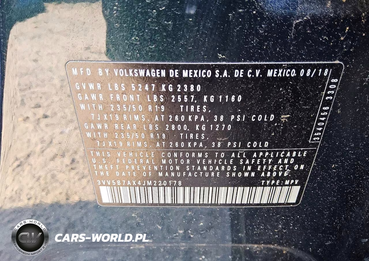 2018 Volkswagen Tiguan Sel Premium VIN:3VV5B7AX4JM220178 - 13