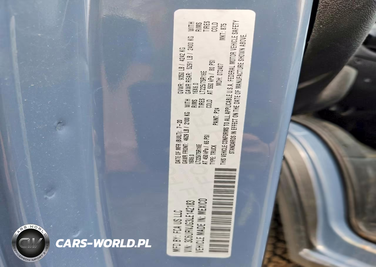 2020 Ram Promaster 3500 3500 High VIN:3C6URVJG3LE142183 - 12