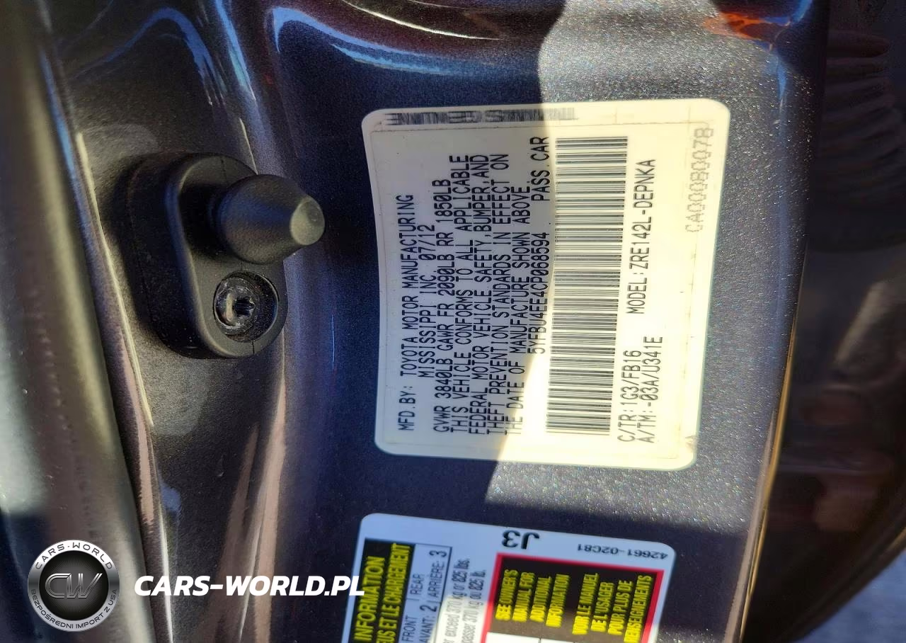 2012 Toyota Corolla Le VIN:5YFBU4EE4CP068594 - 12
