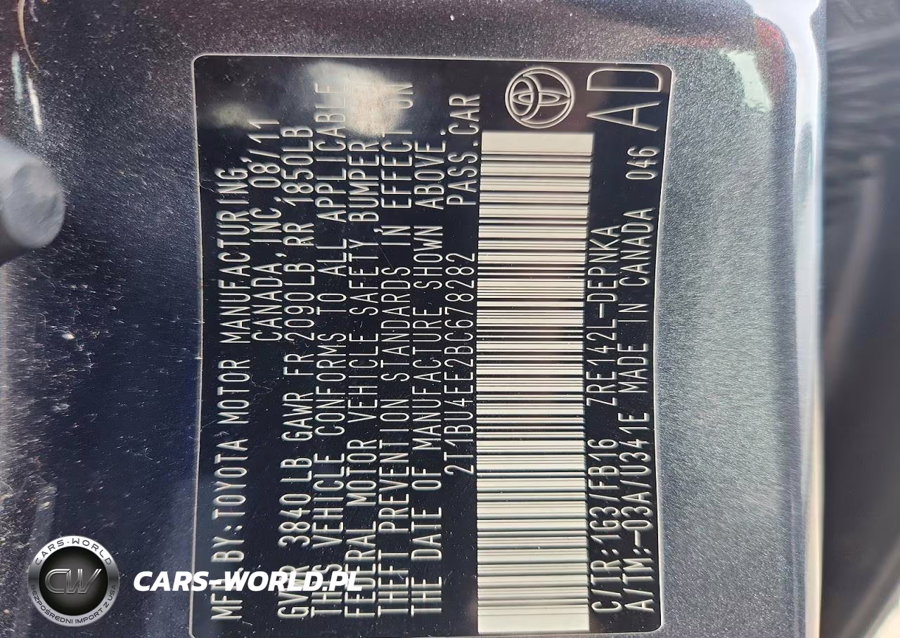2011 Toyota Corolla Le VIN:2T1BU4EE2BC678282 - 12
