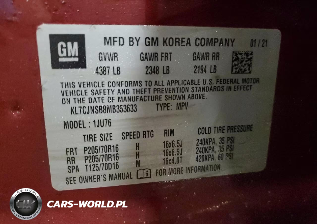 2021 Chevrolet Trax Ls VIN:KL7CJNSB8MB353633 - 13