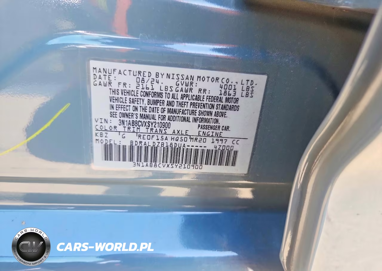 2025 Nissan Sentra Sv VIN:3N1AB8CVXSY210900 - 13