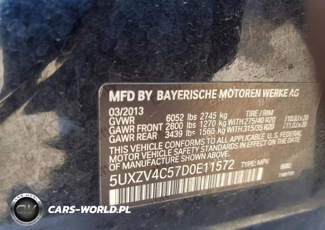 2013 BMW X5 xDrive35I VIN:5UXZV4C57D0E11572 - 13