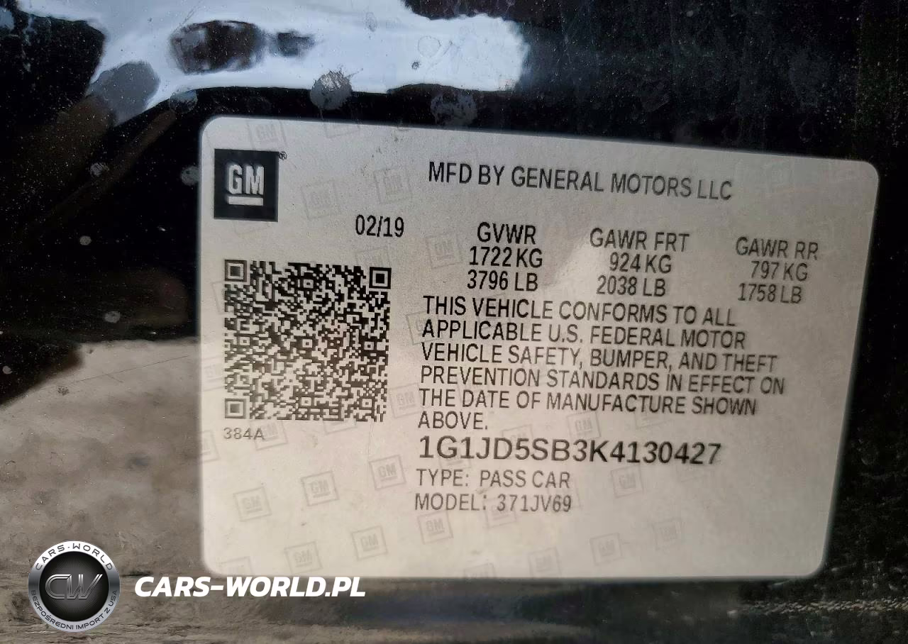 2019 Chevrolet Sonic VIN:1G1JD5SB3K4130427 - 12