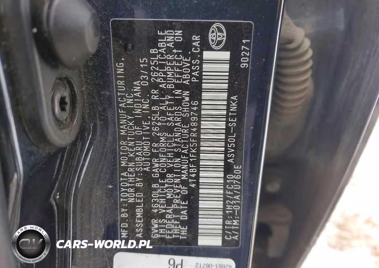 2015 Toyota Camry Le VIN:4T4BF1FK5FR489746 - 13
