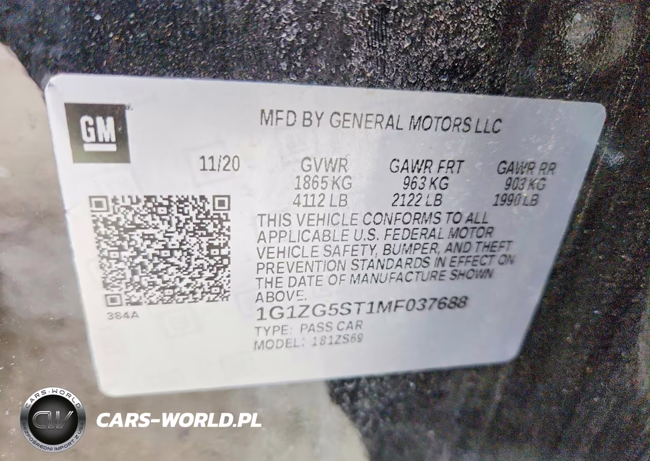2021 Chevrolet Malibu Rs VIN:1G1ZG5ST1MF037688 - 12