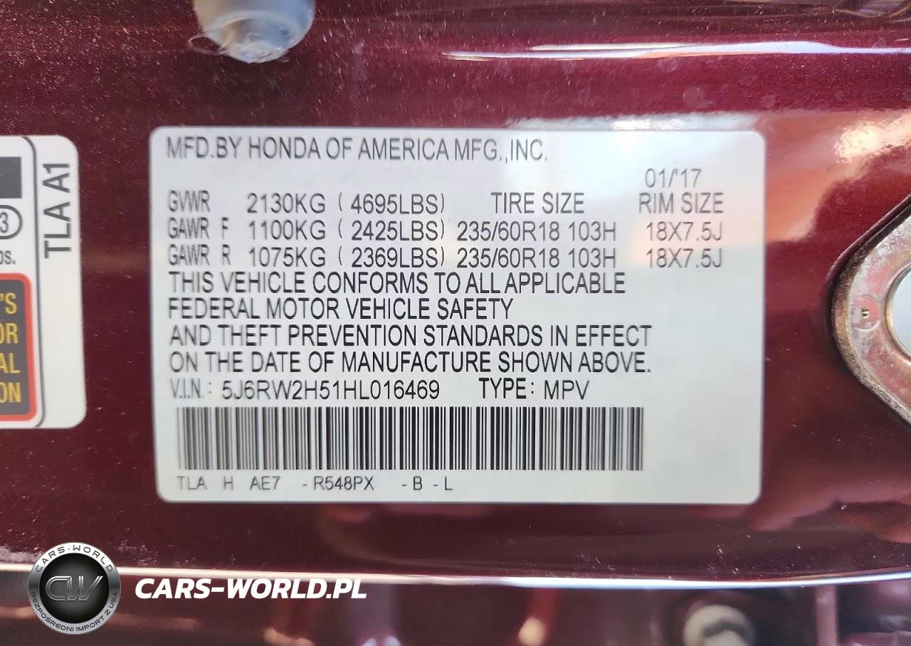 2017 Honda Cr-V Ex VIN:5J6RW2H51HL016469 - 14