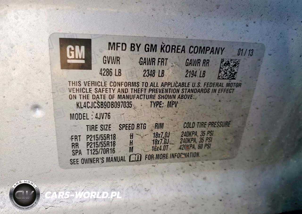 2013 Buick Encore VIN:KL4CJCSB9DB097035 - 13