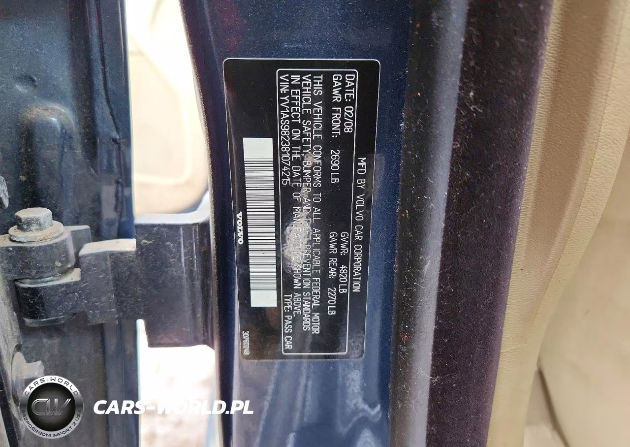 2008 Volvo S80 3.2 VIN:YV1AS982381074215 - 12