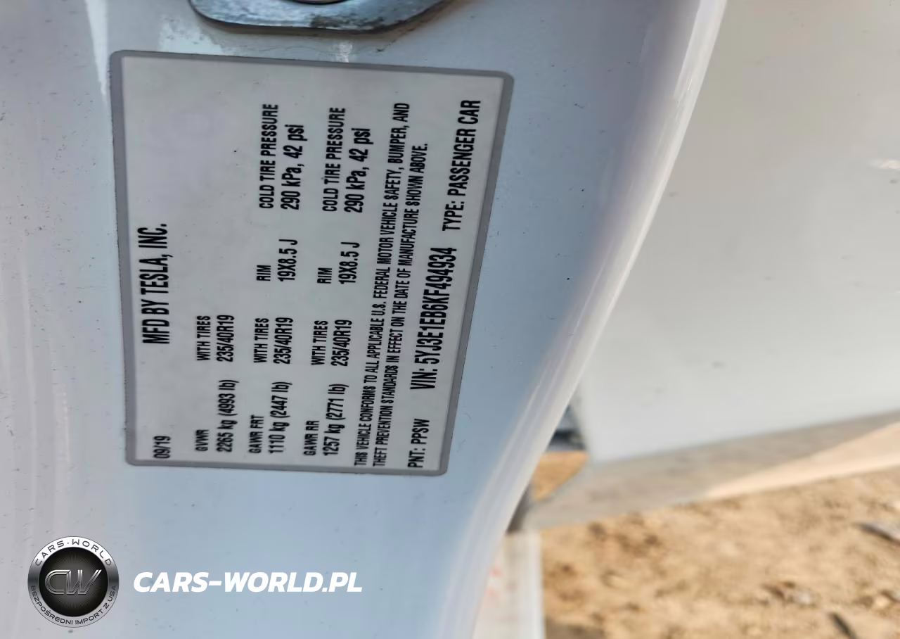 2019 Tesla Model 3 VIN:5YJ3E1EB6KF494934 - 12