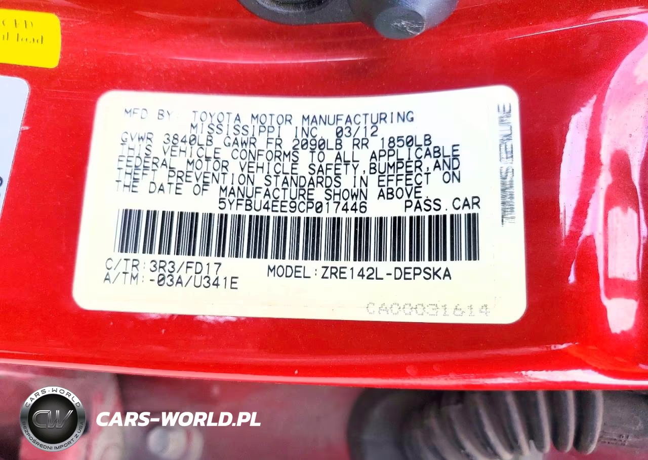2012 Toyota Corolla S VIN:5YFBU4EE9CP017446 - 13