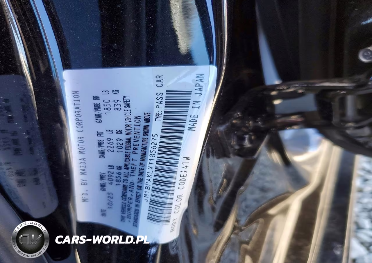 2026 Mazda 3 Select Sport VIN:JM1BPAKLXT1856275 - 12