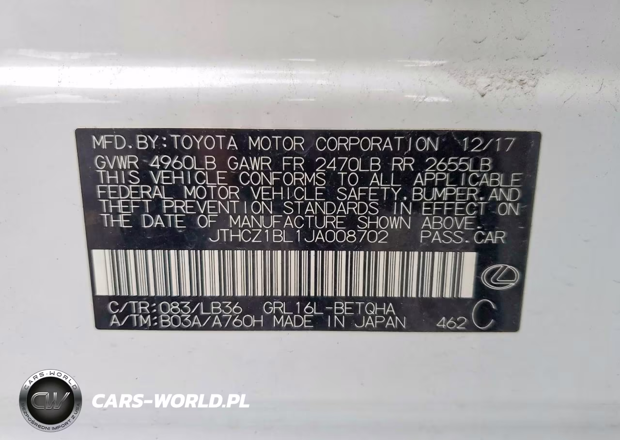 2018 Lexus Gs 350 F Sport VIN:JTHCZ1BL1JA008702 - 12