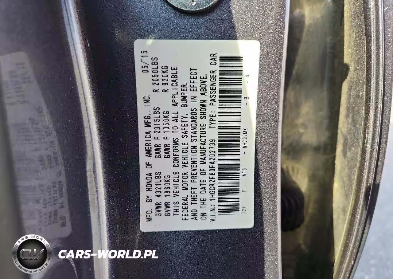 2015 Honda Accord Exl VIN:1HGCR2F80FA202739 - 12