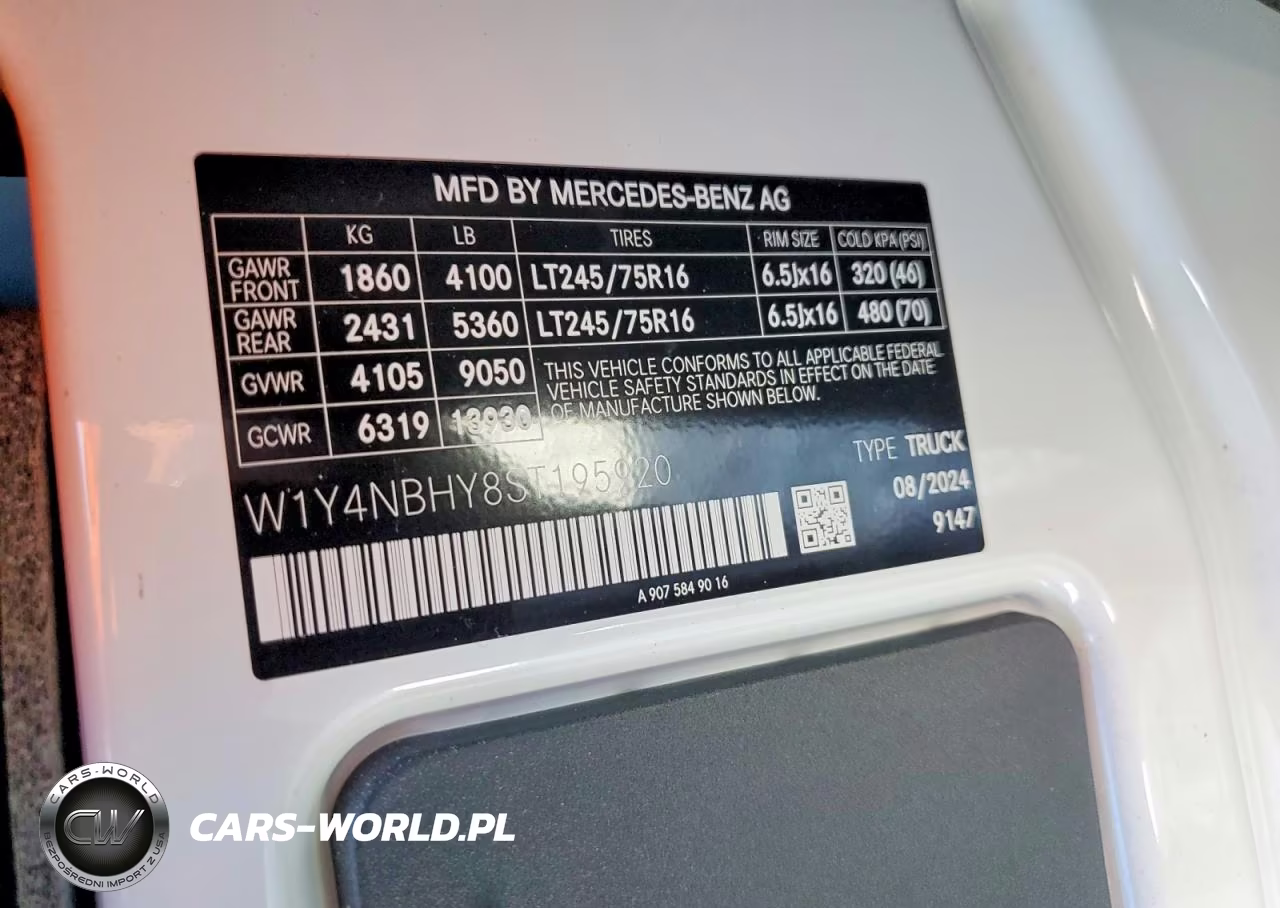 2025 Mercedes Benz Sprinter 2500 Delivery Van VIN:W1Y4NBHY8ST195920 - 13