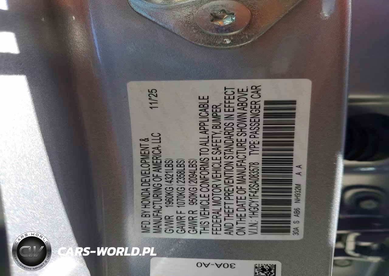 2025 Honda Accord Se VIN:1HGCY1F42SA083578 - 13