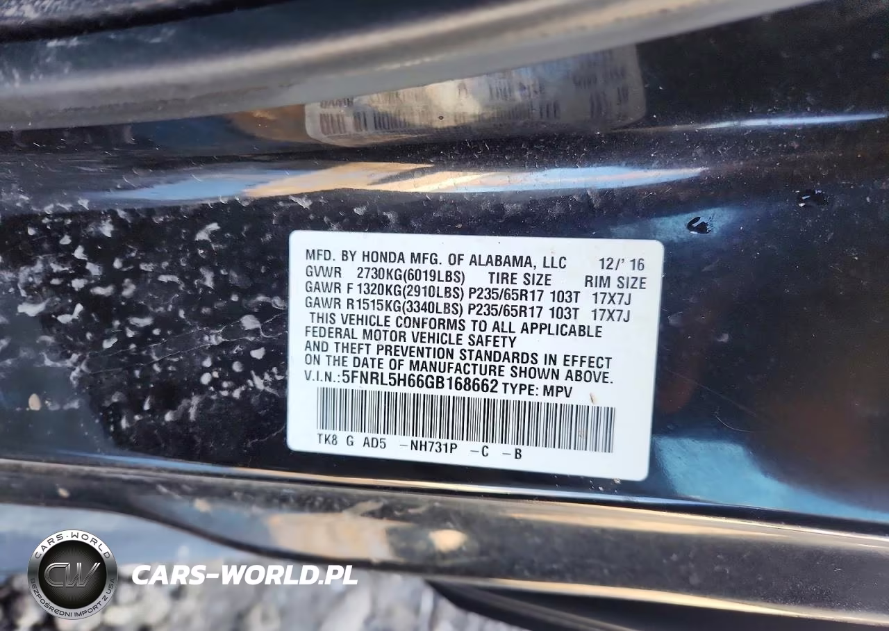 2016 Honda Odyssey Exl VIN:5FNRL5H66GB168662 - 12