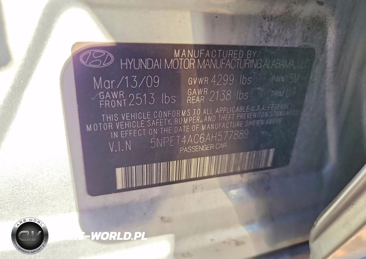 2010 Hyundai Sonata Gls VIN:5NPET4AC6AH577889 - 12