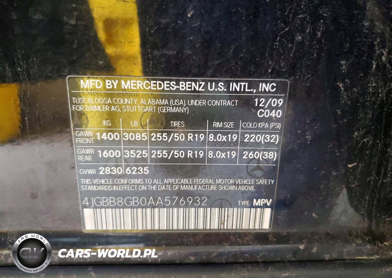 2010 Mercedes-Benz Ml 350 4Matic VIN:4JGBB8GB0AA576932 - 13