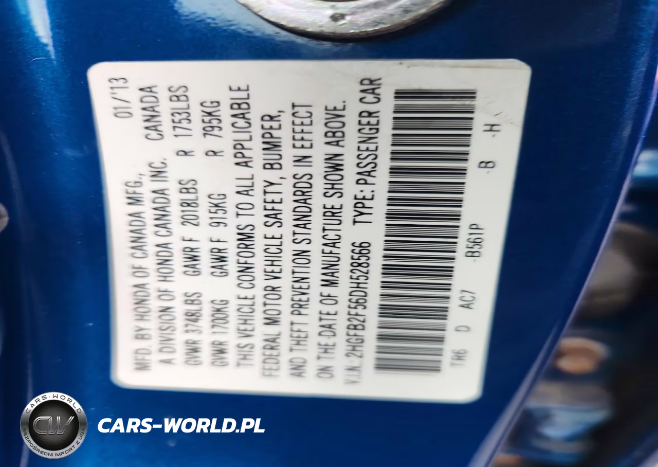 2013 Honda Civic Lx VIN:2HGFB2F56DH528566 - 12