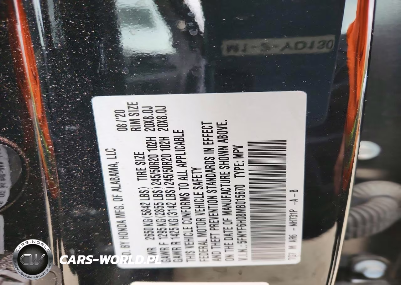 2021 Honda Pilot Elite VIN:5FNYF6H08MB015670 - 14