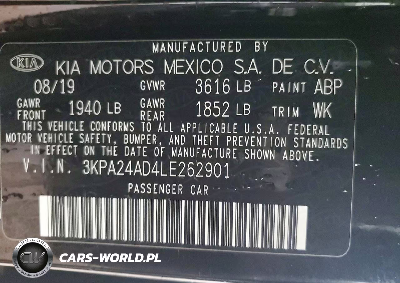 2020 Kia Rio Lx VIN:3KPA24AD4LE262901 - 13