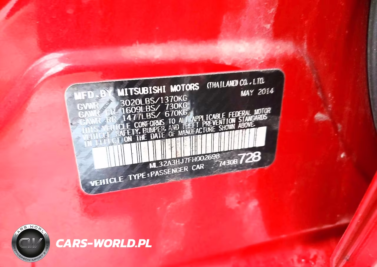 2015 Mits Mirage VIN:ML32A3HJ7FH002698 - 12