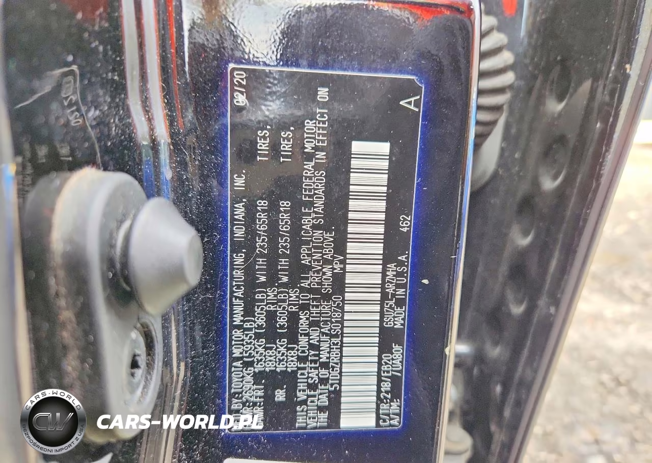 2020 Toyota Highlander Xle VIN:5TDGZRBH3LS018750 - 13