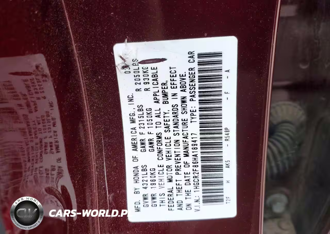 2017 Honda Accord VIN:1HGCR2F86HA189417 - 12