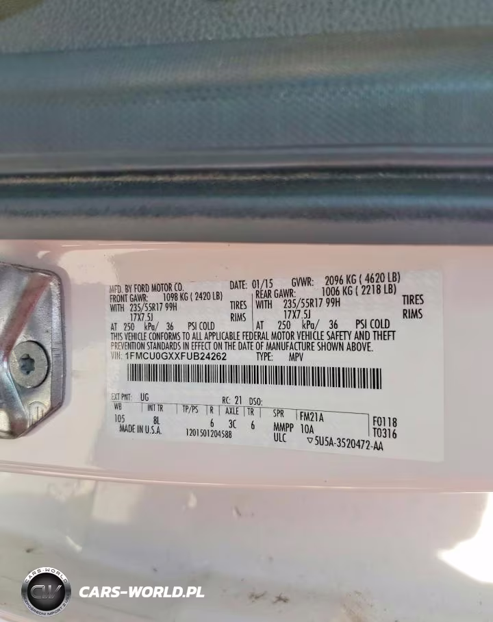 2015 Ford Escape Se VIN:1FMCU0GXXFUB24262 - 14