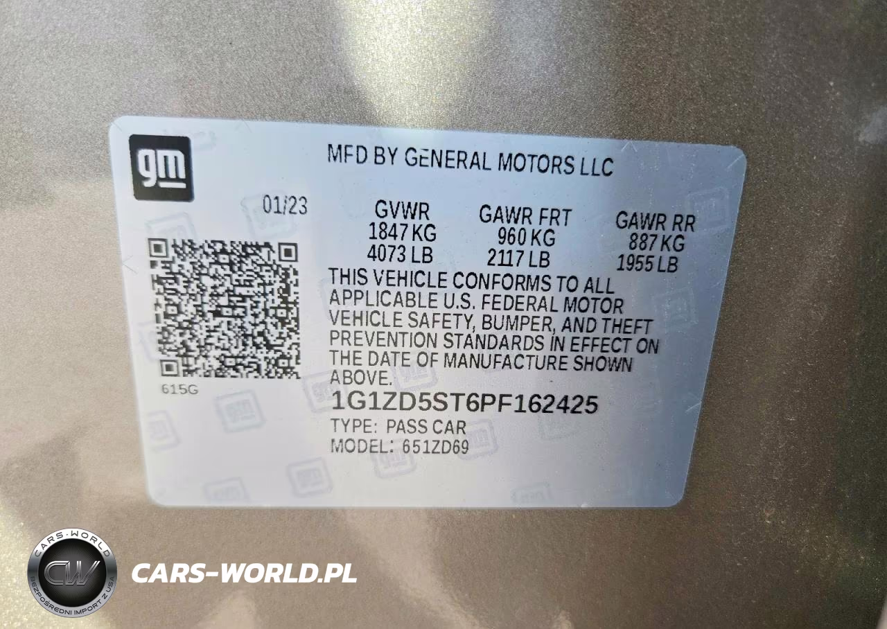 2023 Chevrolet Malibu Lt VIN:1G1ZD5ST6PF162425 - 12
