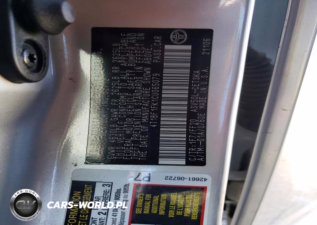 2012 Toyota Camry Se VIN:4T1BF1FK1CU065079 - 12