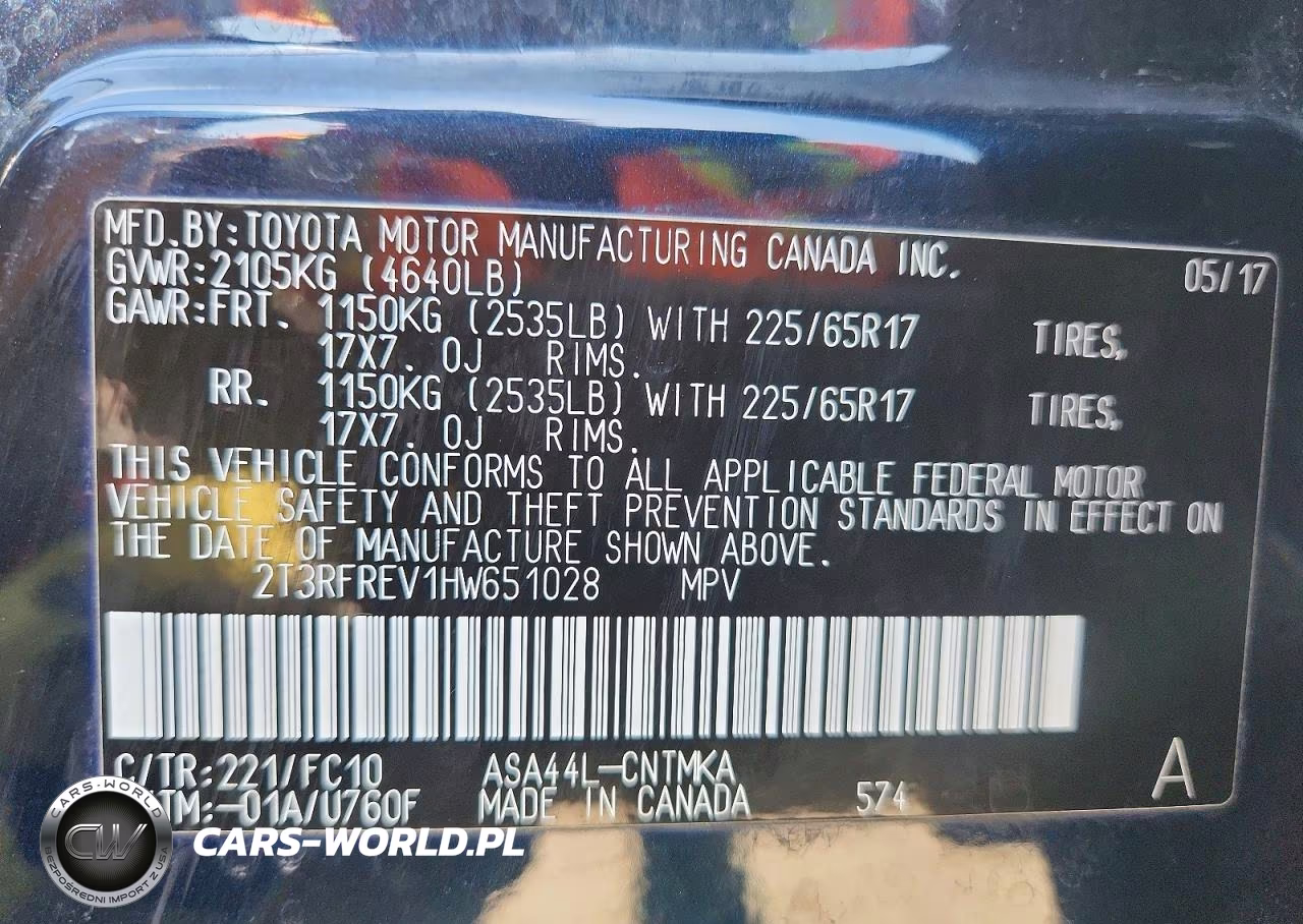 2017 Toyota Rav4 Xle VIN:2T3RFREV1HW651028 - 13