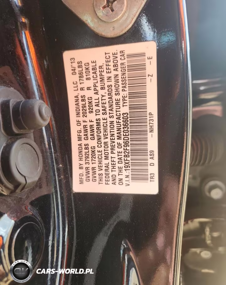 2013 Honda Civic Exl VIN:19XFB2F96DE036603 - 12